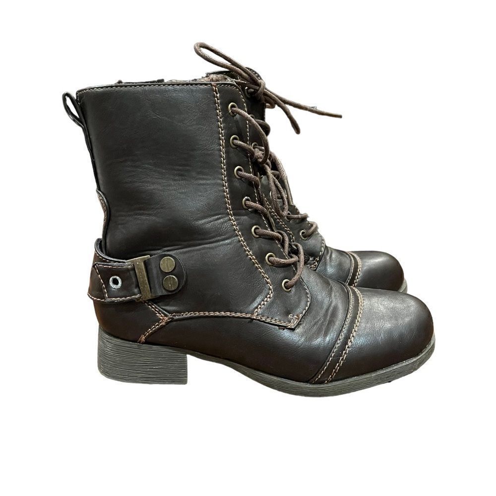 3 for $30! Bamboo brown fleece lined combat boots